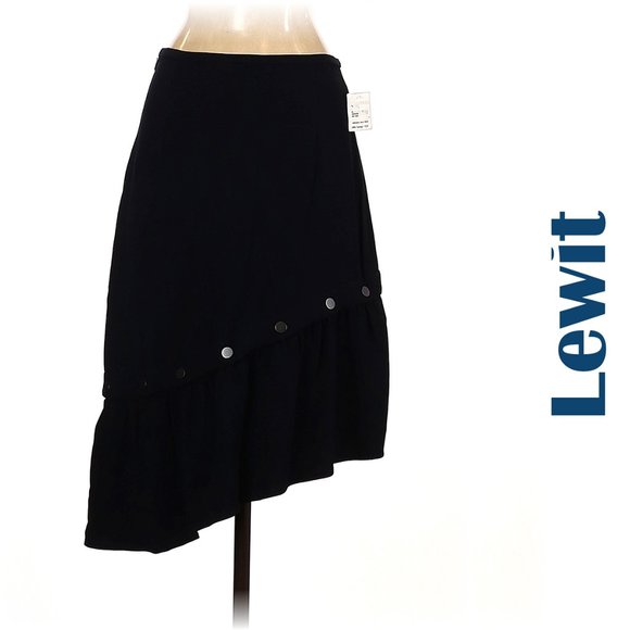 NWT Lewit Nordstrom Asymmetrical Snap Detail Skirt - Picture 4 of 4